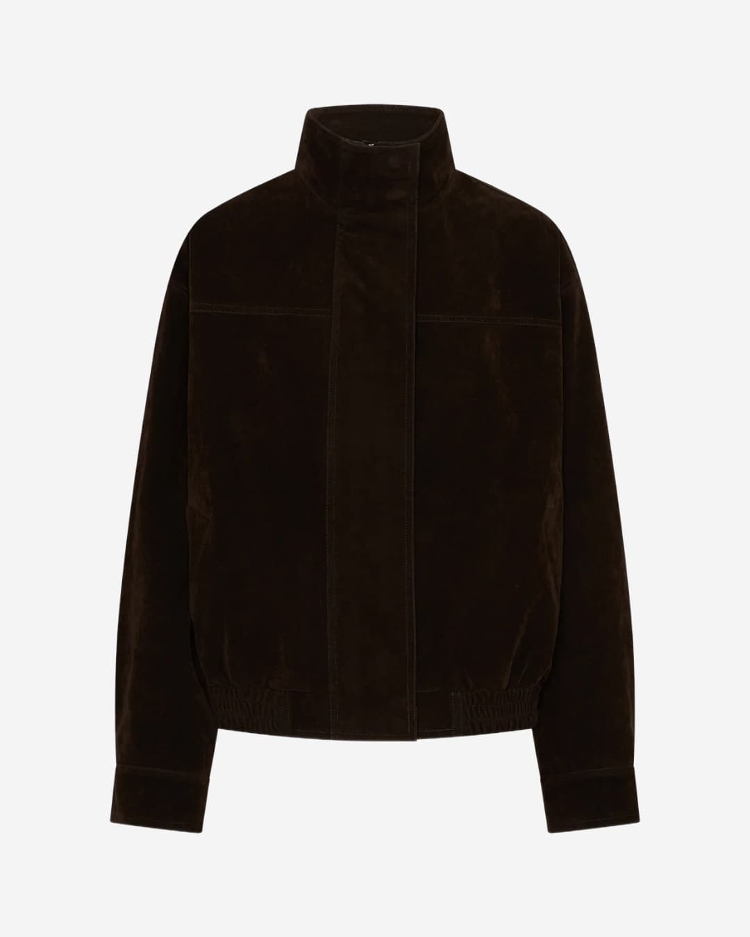 Sneaky Link Jaz Faux Suede Funnel Jacket Chocolate